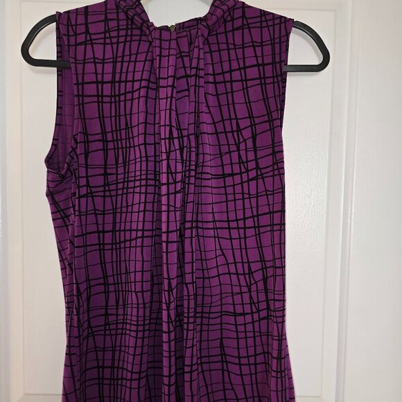 Worthington Fun Black Purple Blouse Large - Picture 1 of 7